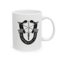 De Oppresso Liber Ceramic Mug with Military Insignia - Perfect Gift for Veterans, Army Themed, Coffee Lover's Mug, Collector's Item, Home Decor