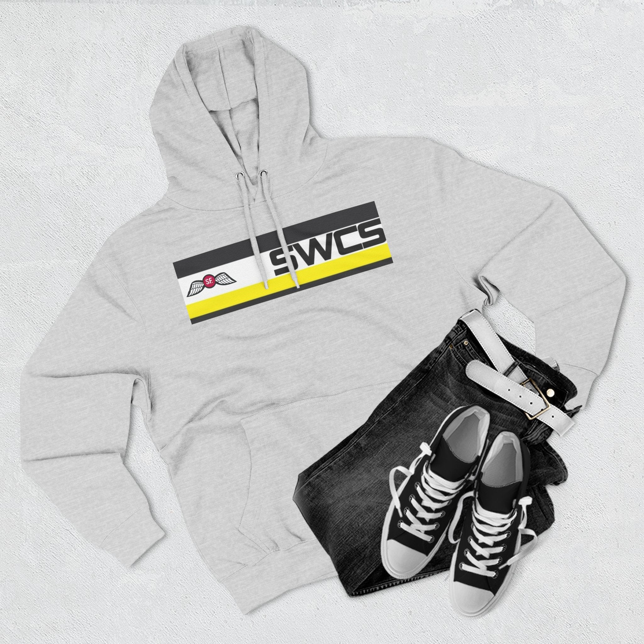 SWCS JEDBURG Modern Three-Panel Fleece Hoodie with SWCS Design