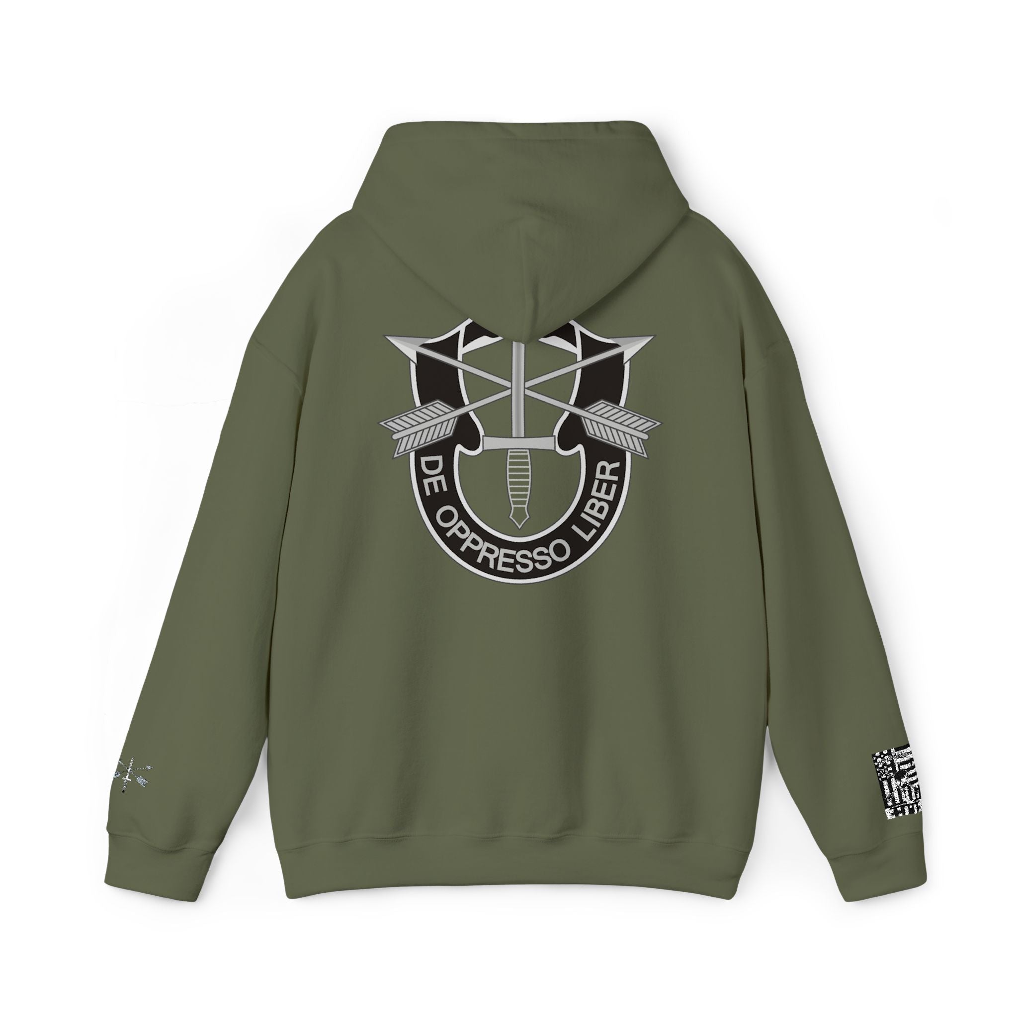 New CIF Hoodie, CIF on the Chest, Crest on the Back, Crossed Arrows and Dagger on the Cuff. Unisex Heavy Blend™ Hooded Sweatshirt