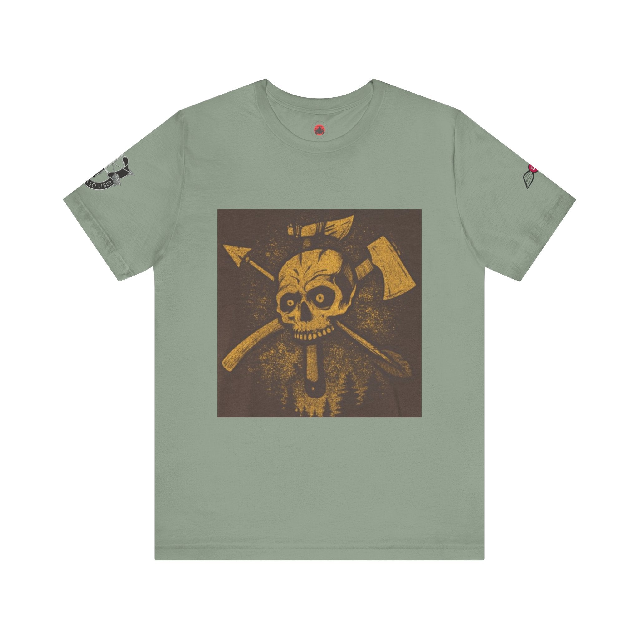 SF and JED Skull & Axes Graphic Tee for Adventure Lovers