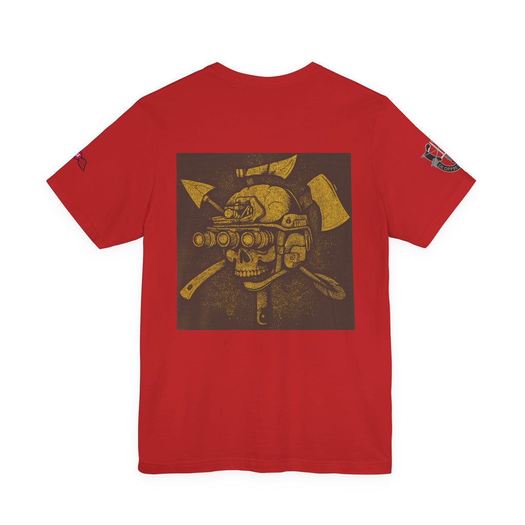 SF and JED Skull & Axes Graphic Tee for Adventure Lovers