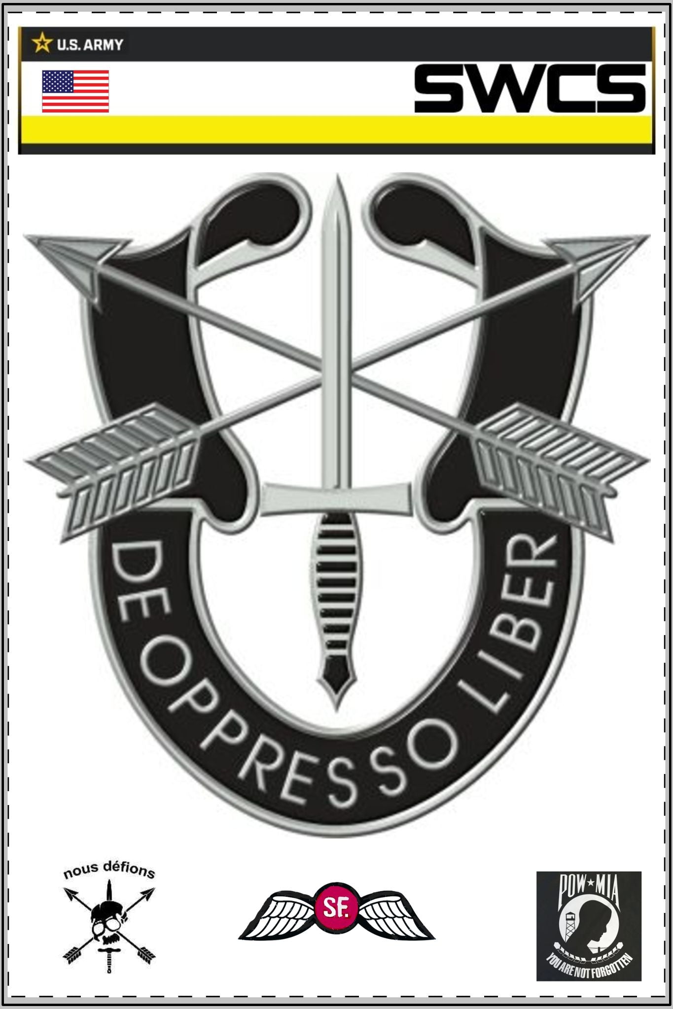 SWCS Banner Classic SF Satin Poster - De Oppresso Liber Decoration