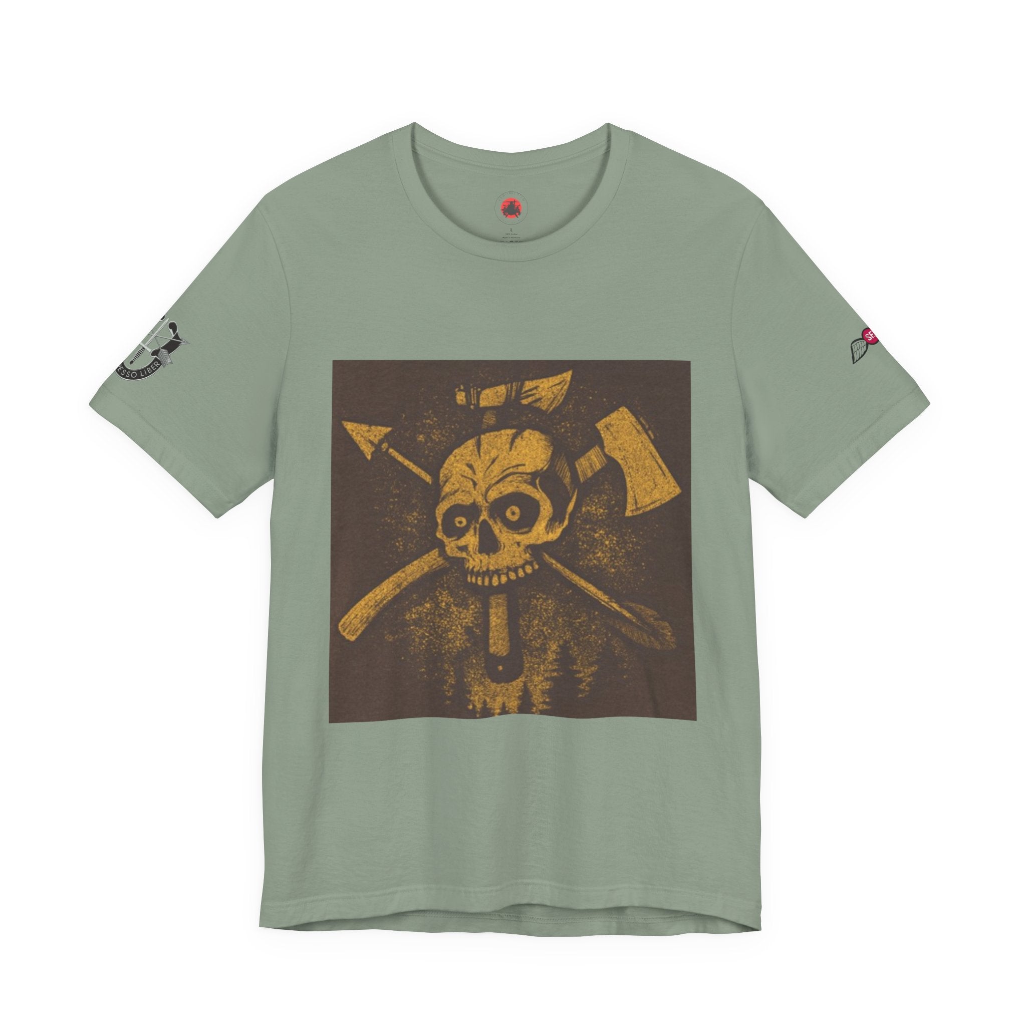 SF and JED Skull & Axes Graphic Tee for Adventure Lovers