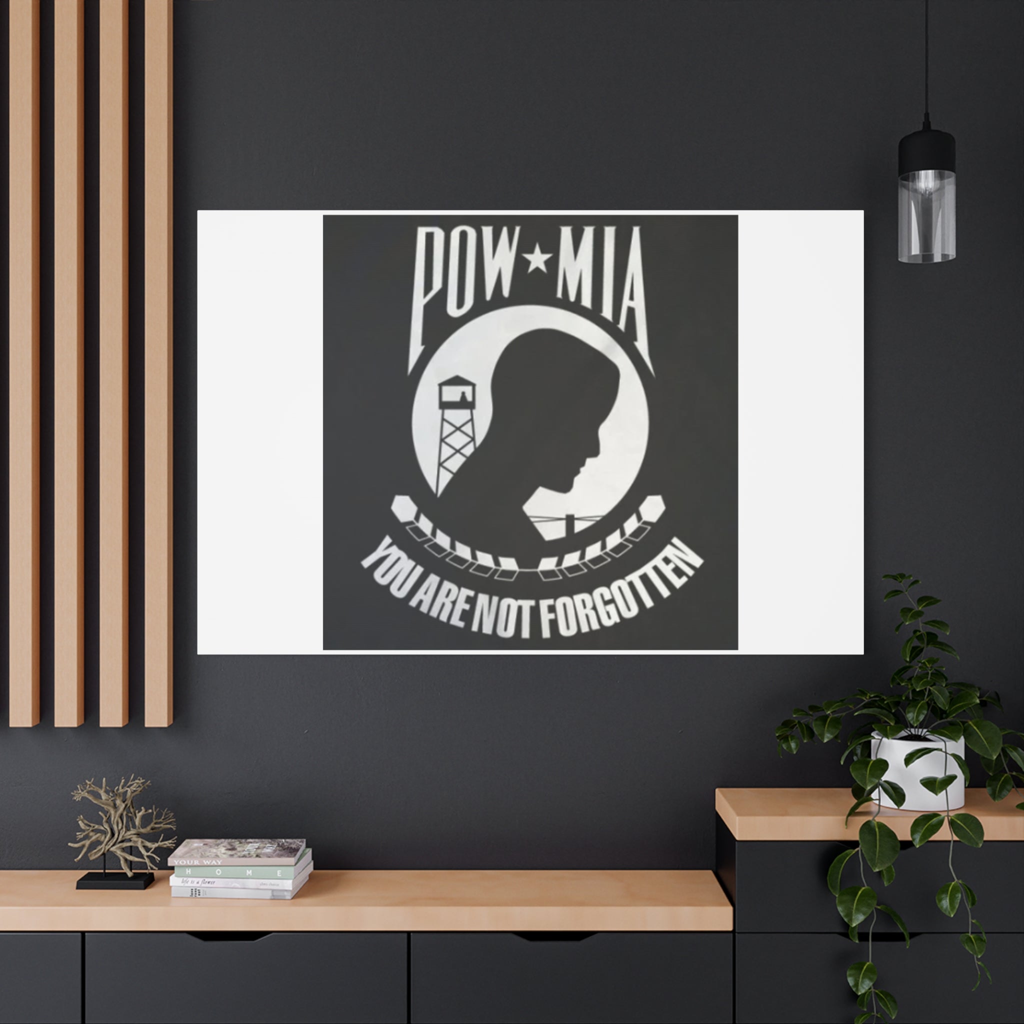 POW_MIA_Not Forgotten_Silhouette Canvas Wall Art
