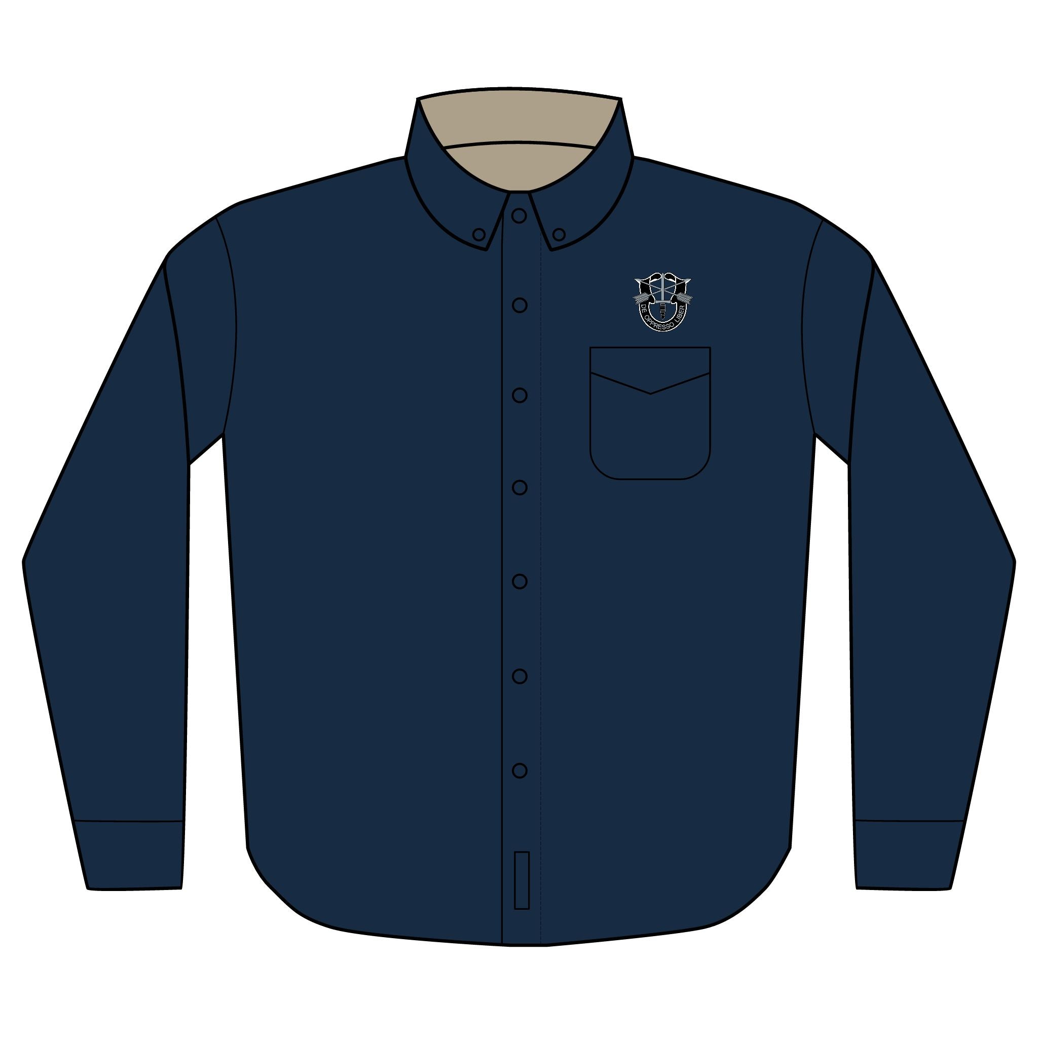 DOL SF Embroidered Long Sleeve Shirt for Casual and Professional Wear