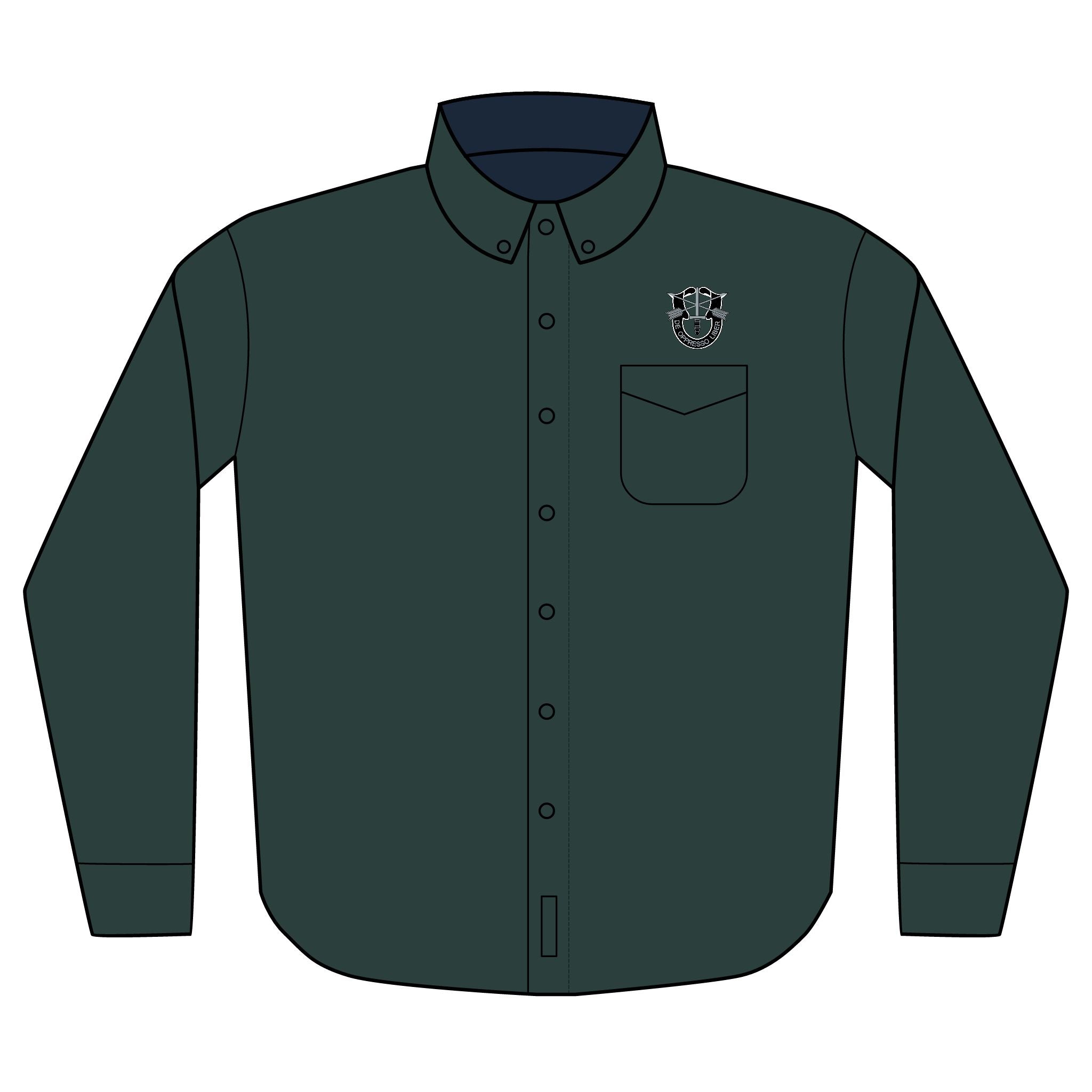 DOL SF Embroidered Long Sleeve Shirt for Casual and Professional Wear