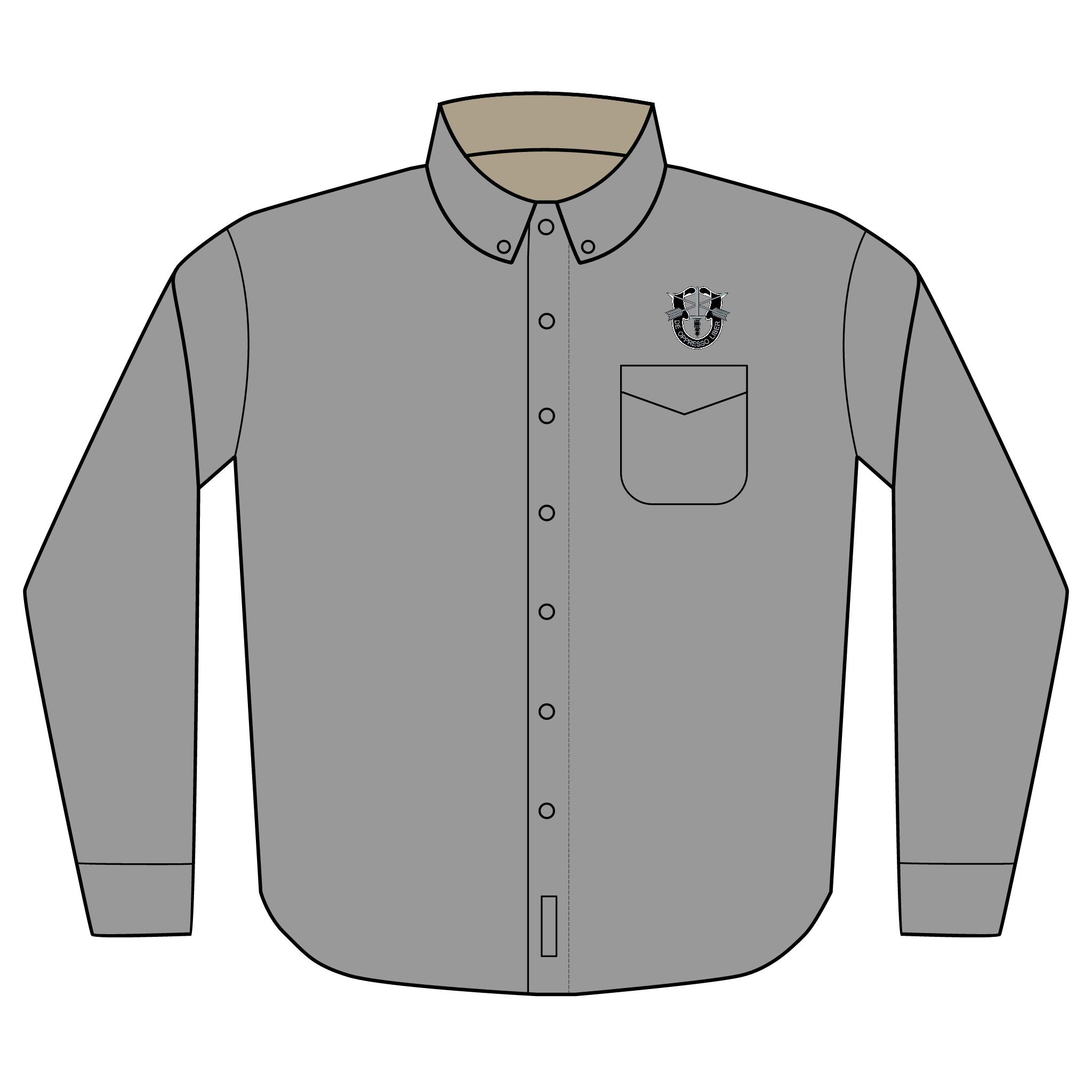 DOL SF Embroidered Long Sleeve Shirt for Casual and Professional Wear