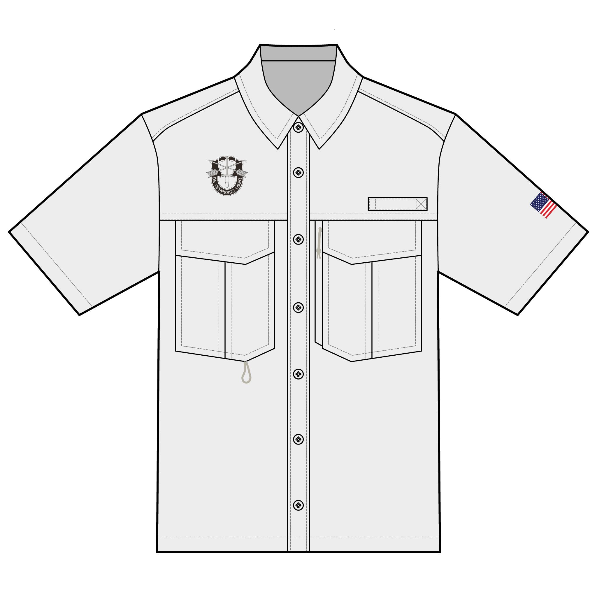 SF Crest, American Flag, Performance Fishing Shirt for Outdoor Adventures