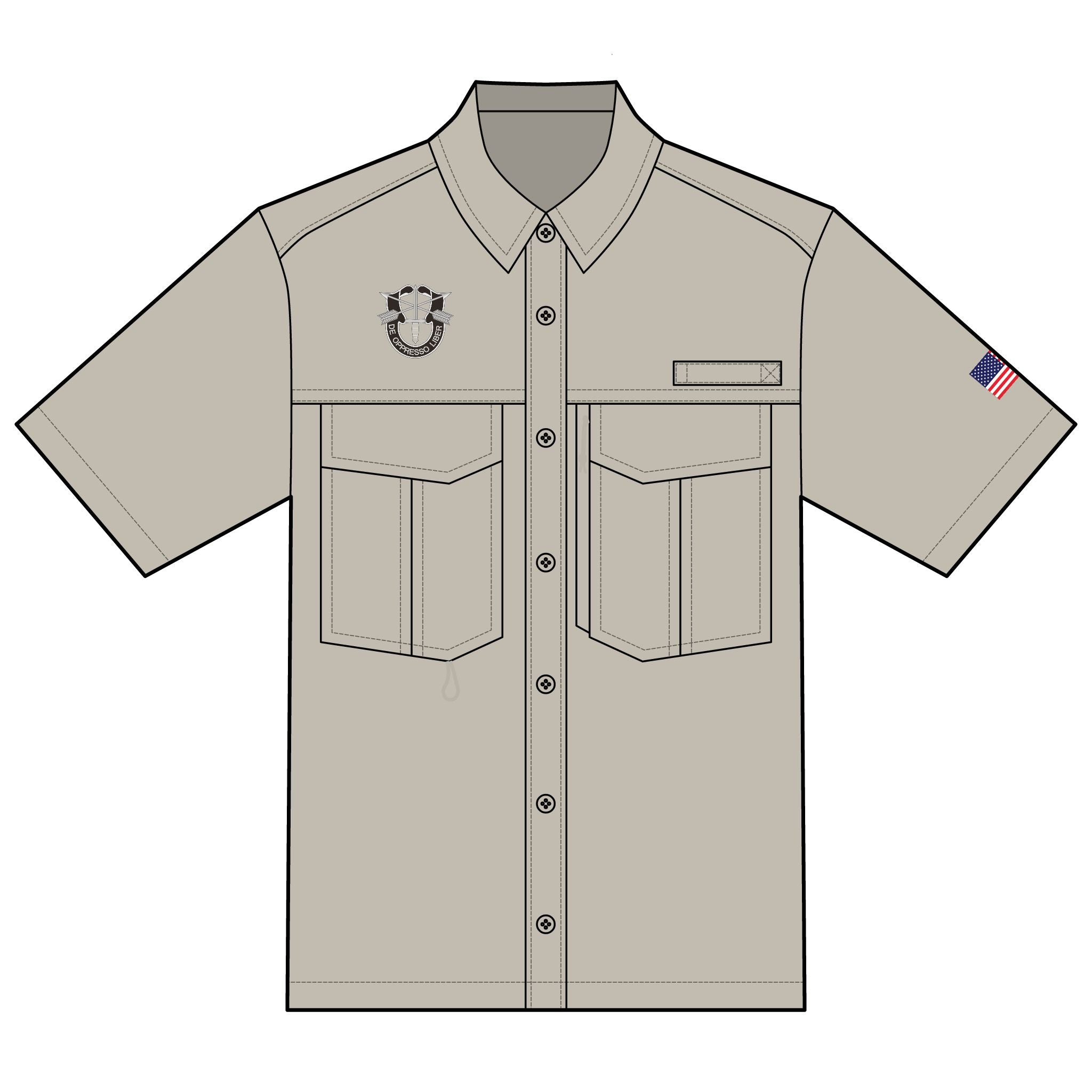 SF Crest, American Flag, Performance Fishing Shirt for Outdoor Adventures