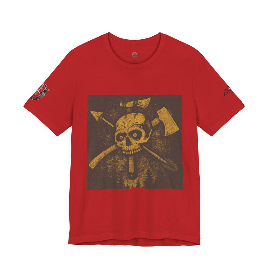 SF and JED Skull & Axes Graphic Tee for Adventure Lovers