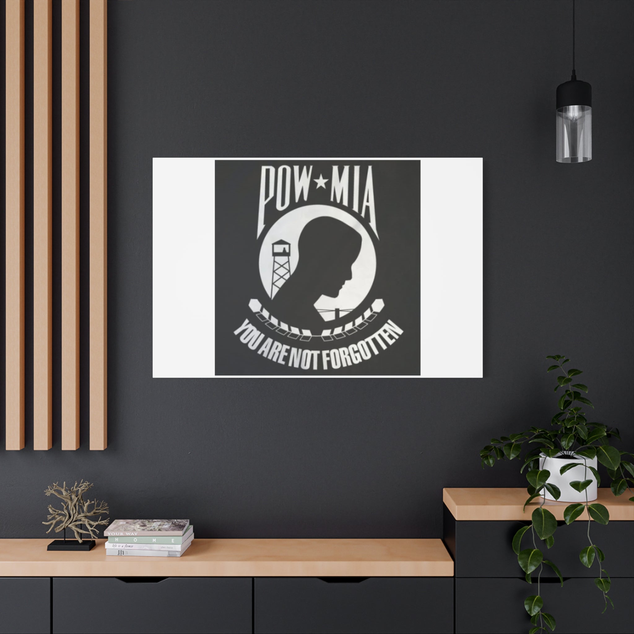 POW_MIA_Not Forgotten_Silhouette Canvas Wall Art