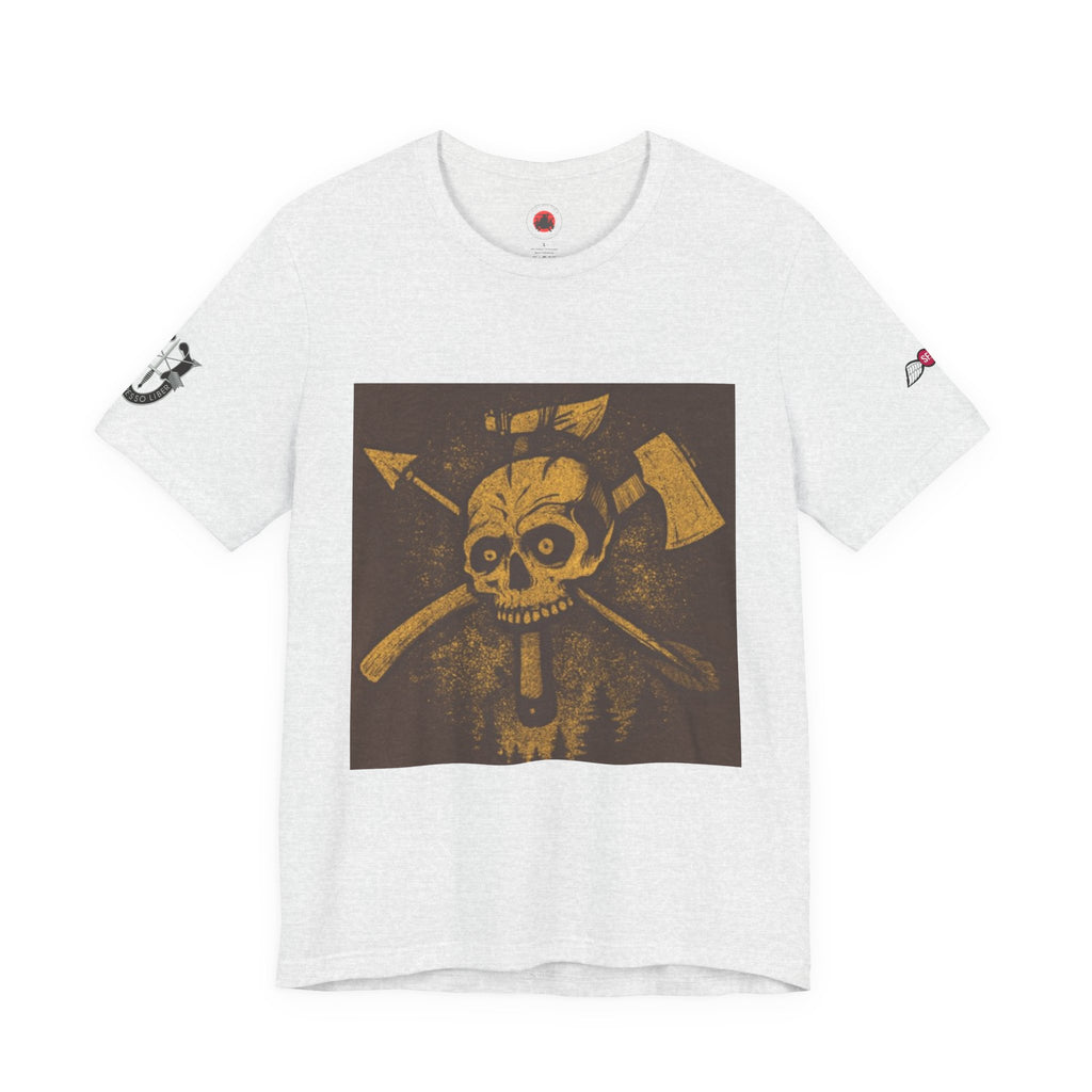SF and JED Skull & Axes Graphic Tee for Adventure Lovers