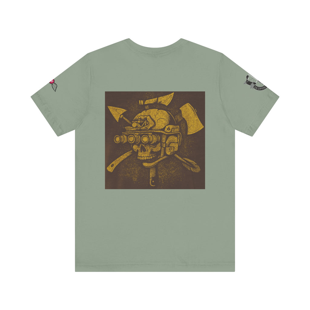 SF and JED Skull & Axes Graphic Tee for Adventure Lovers