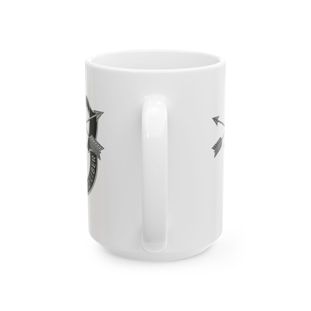 De Oppresso Liber Ceramic Mug with Military Insignia - Perfect Gift for Veterans, Army Themed, Coffee Lover's Mug, Collector's Item, Home Decor