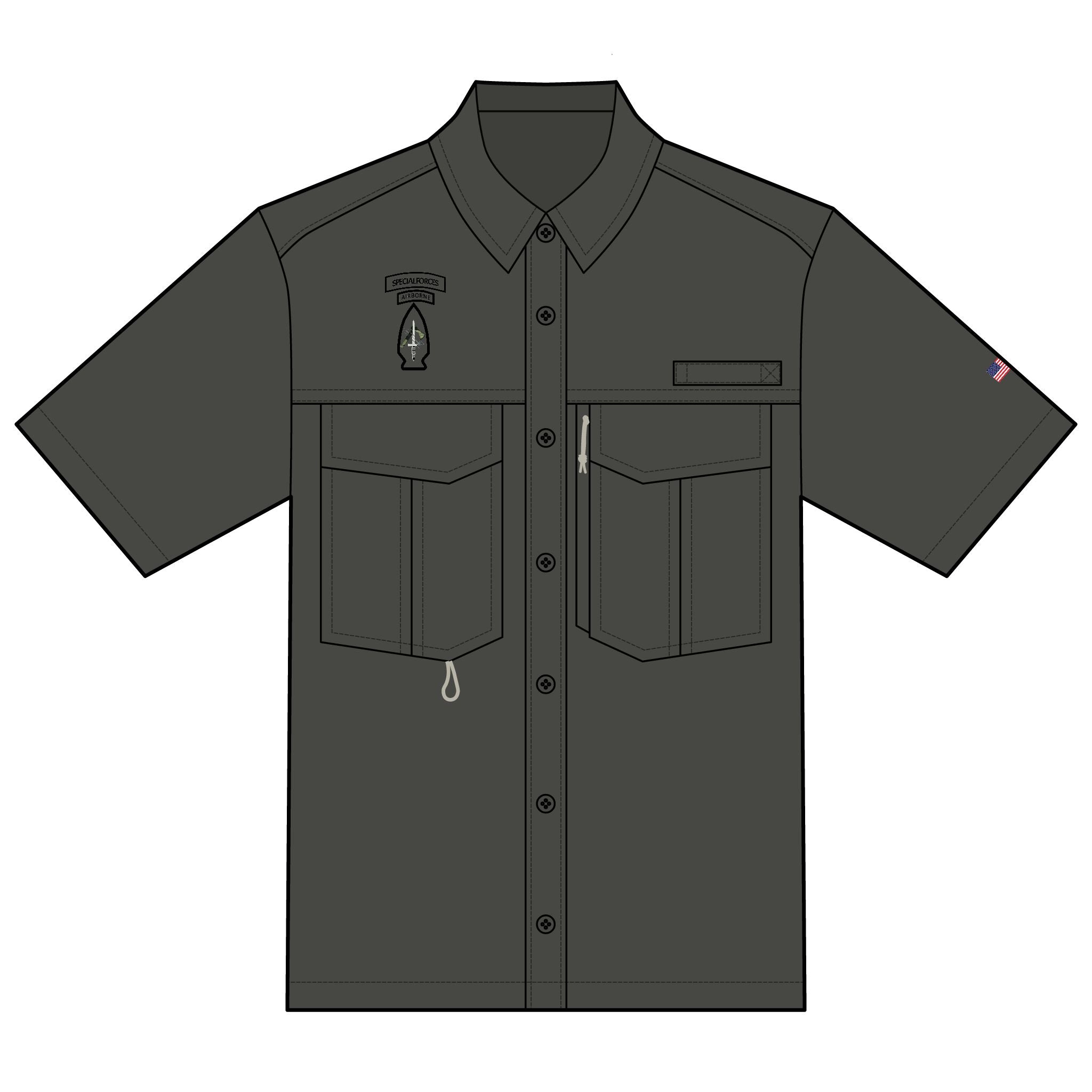 New Arrowhead Patch Hatchet, Arrows, Dagger, (Hatchet Force Design) Performance Fishing Shirt for Outdoor Enthusiasts