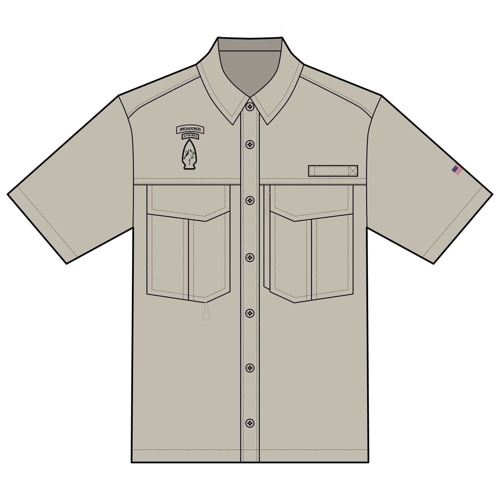 New Arrowhead Patch Hatchet, Arrows, Dagger, (Hatchet Force Design) Performance Fishing Shirt for Outdoor Enthusiasts