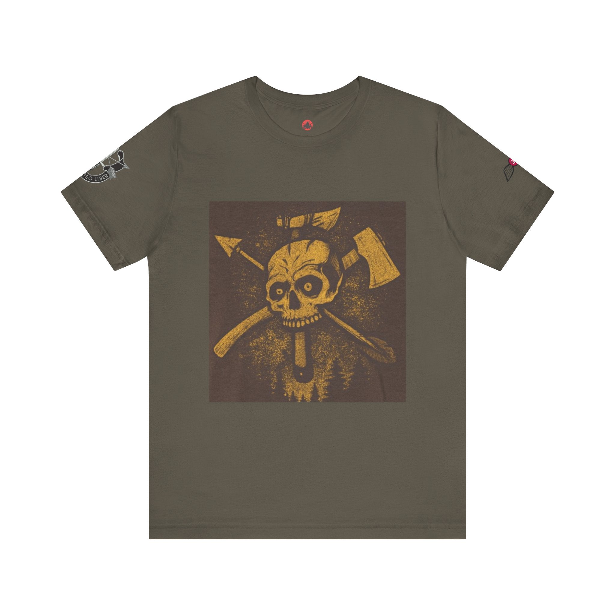 SF and JED Skull & Axes Graphic Tee for Adventure Lovers