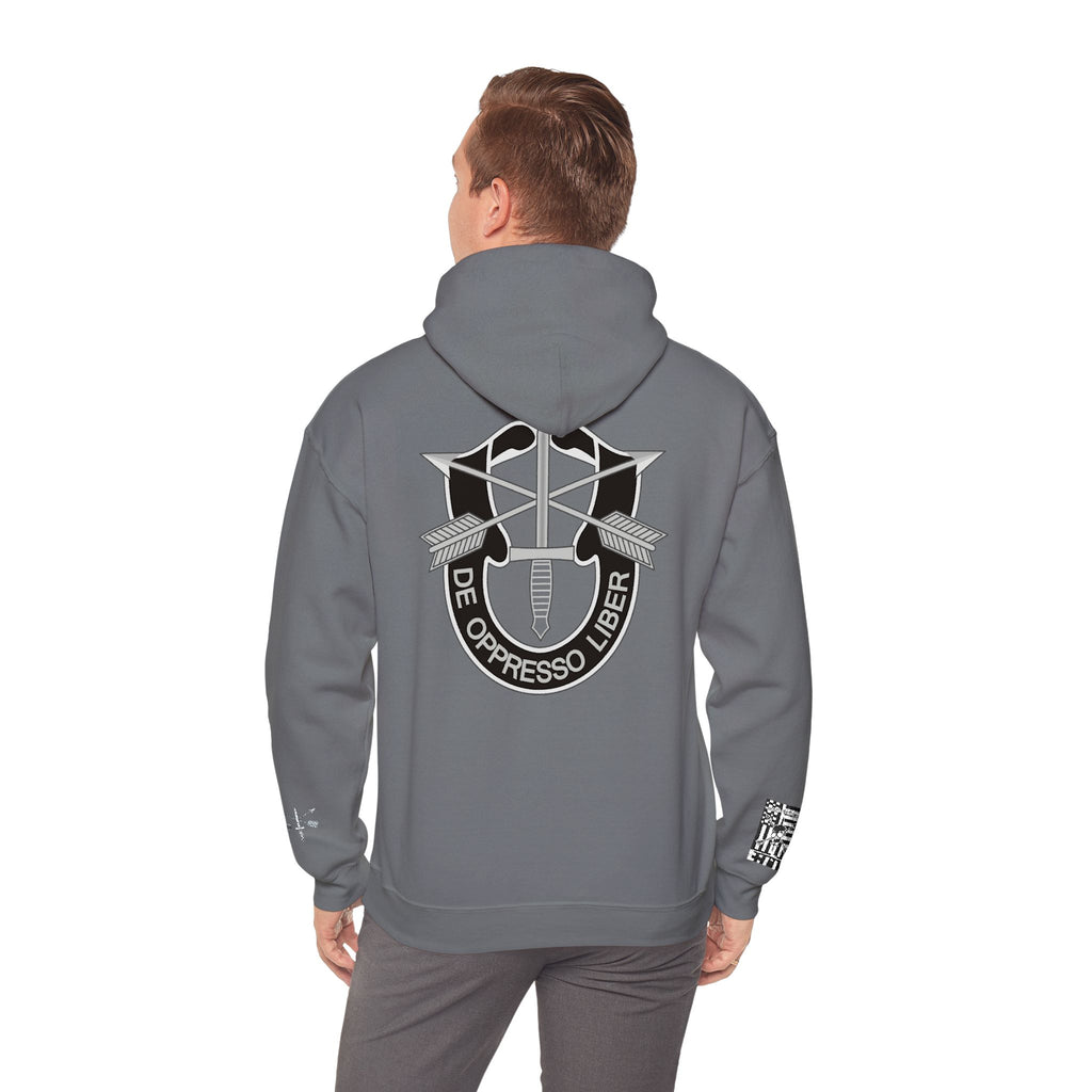 New CIF Hoodie, CIF on the Chest, Crest on the Back, Crossed Arrows and Dagger on the Cuff. Unisex Heavy Blend™ Hooded Sweatshirt