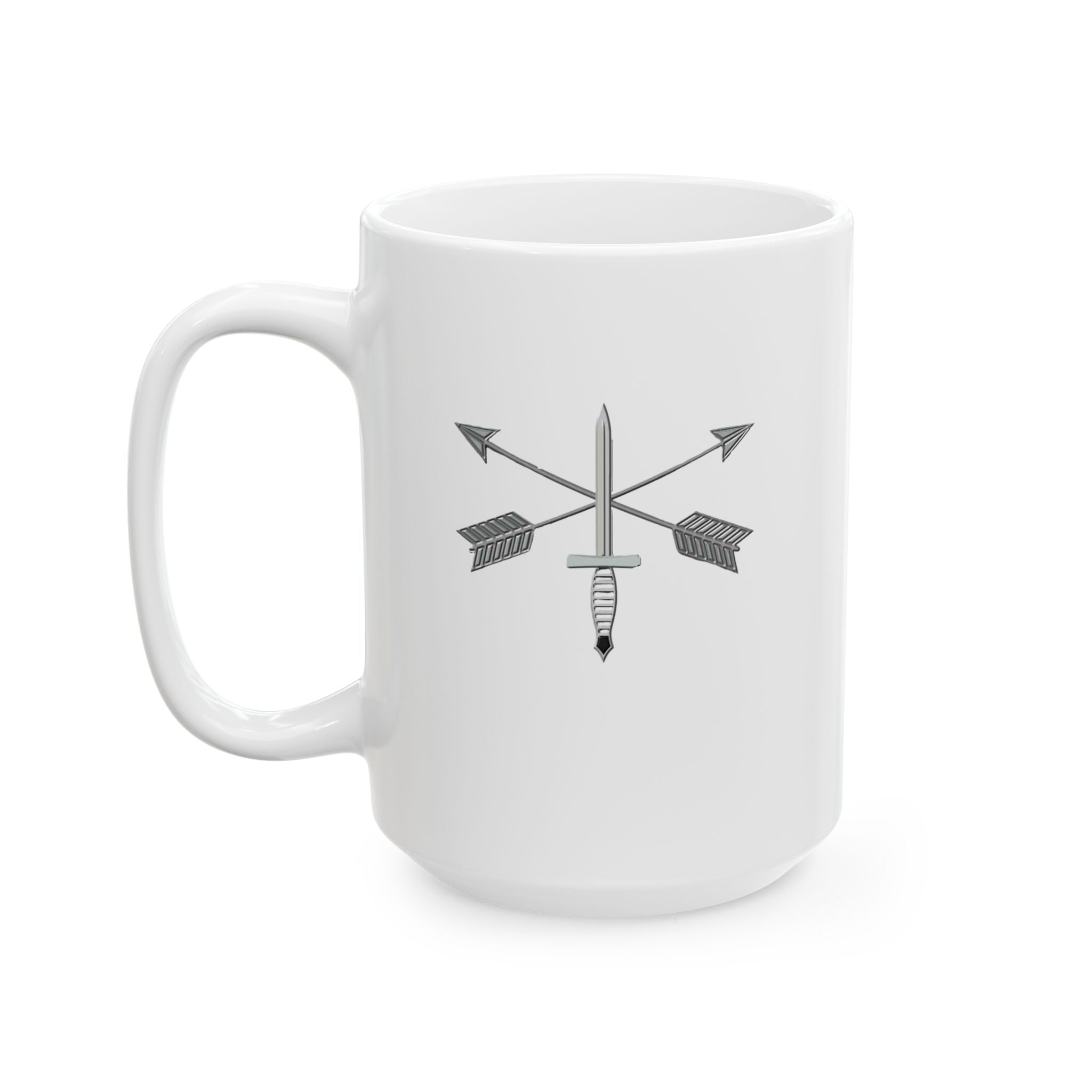 De Oppresso Liber Ceramic Mug with Military Insignia - Perfect Gift for Veterans, Army Themed, Coffee Lover's Mug, Collector's Item, Home Decor