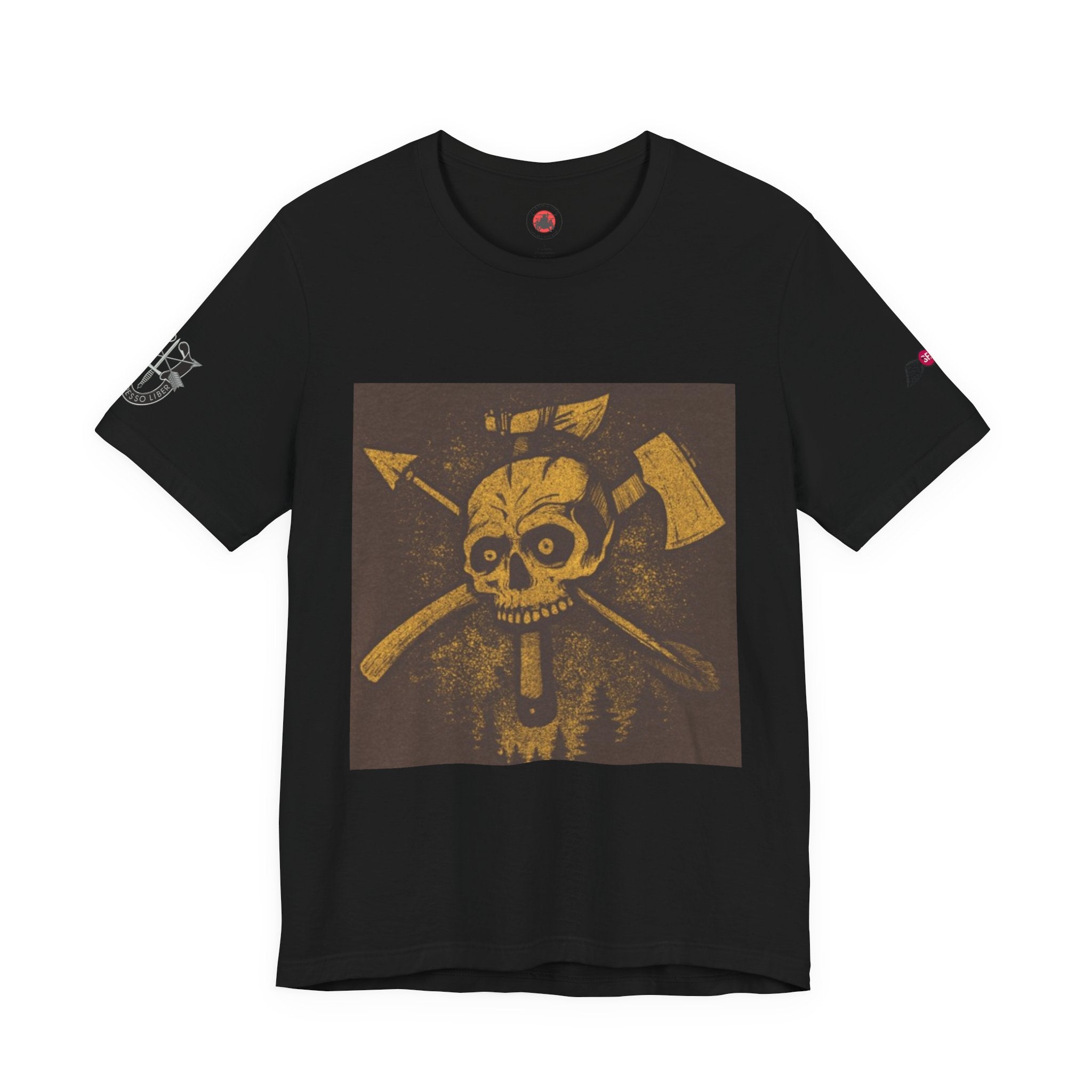 SF and JED Skull & Axes Graphic Tee for Adventure Lovers