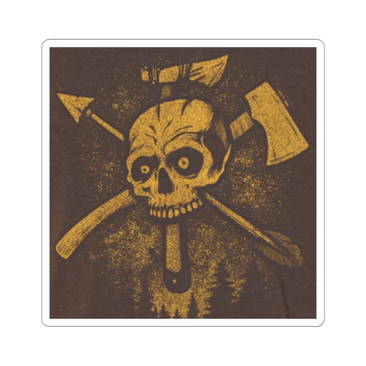 Vintage Skull Axe Kiss-Cut Stickers - Edgy Decor for Laptop & Gear