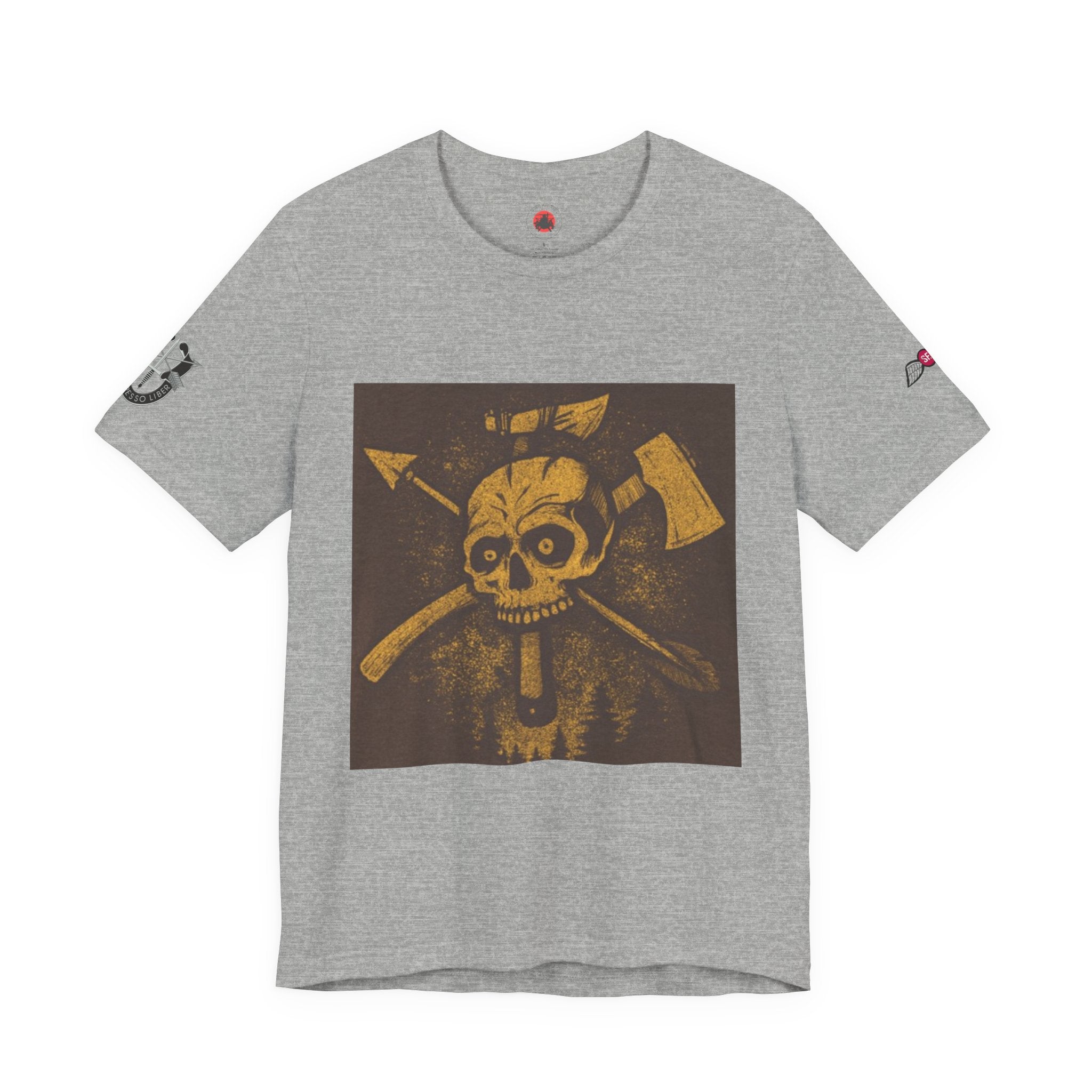 SF and JED Skull & Axes Graphic Tee for Adventure Lovers