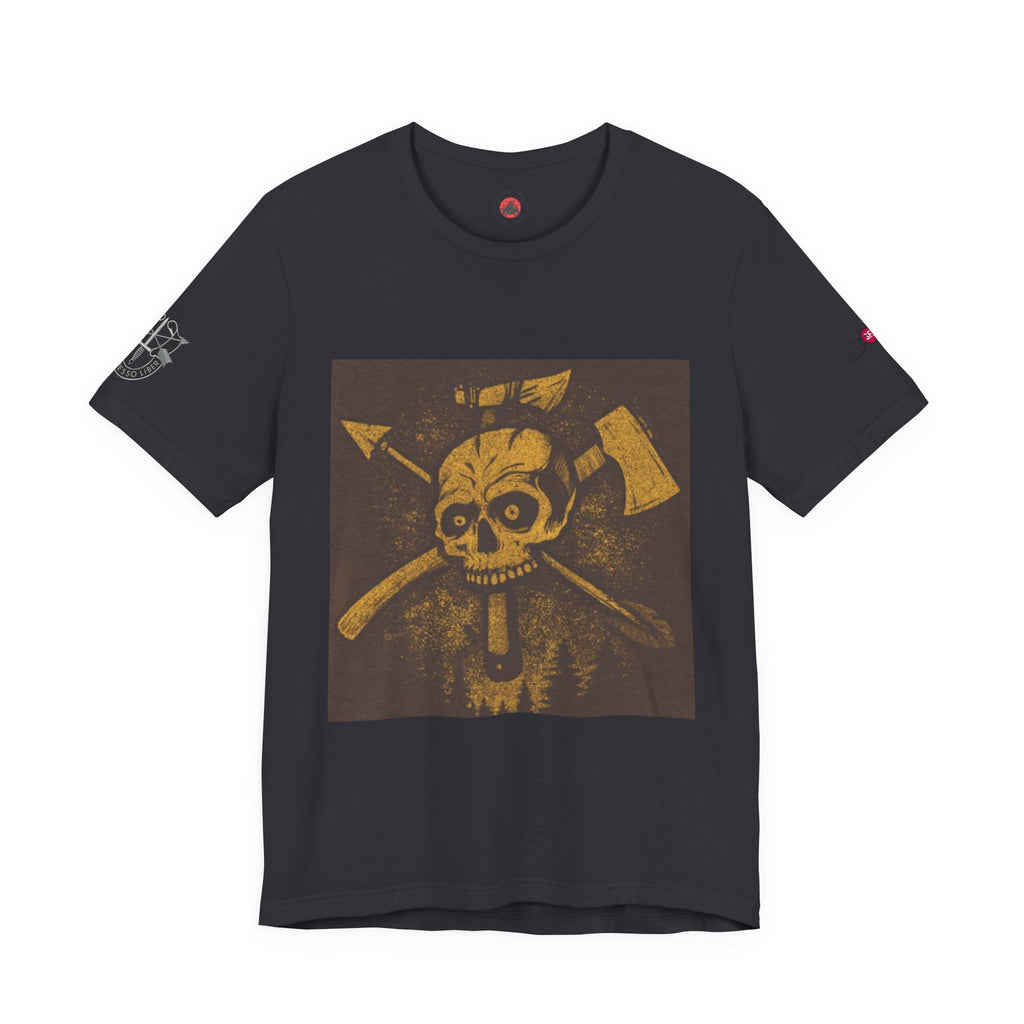 SF and JED Skull & Axes Graphic Tee for Adventure Lovers
