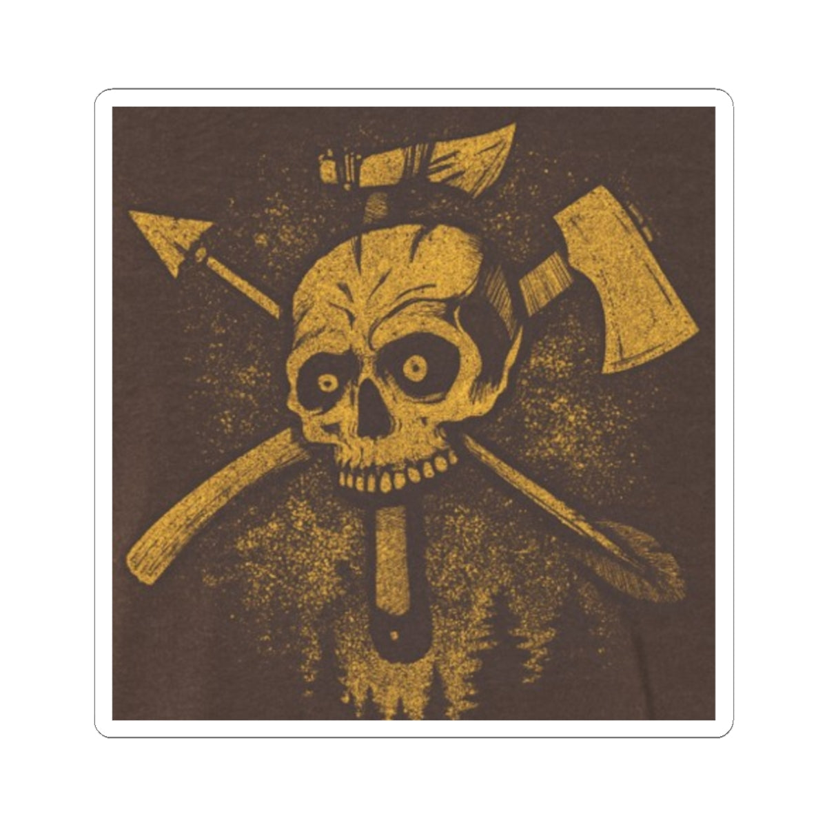 Vintage Skull Axe Kiss-Cut Stickers - Edgy Decor for Laptop & Gear