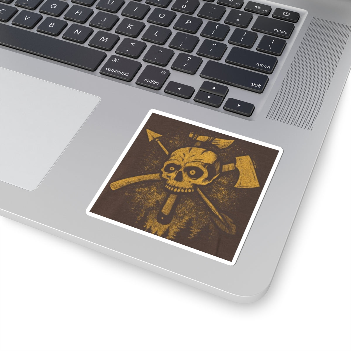 Vintage Skull Axe Kiss-Cut Stickers - Edgy Decor for Laptop & Gear