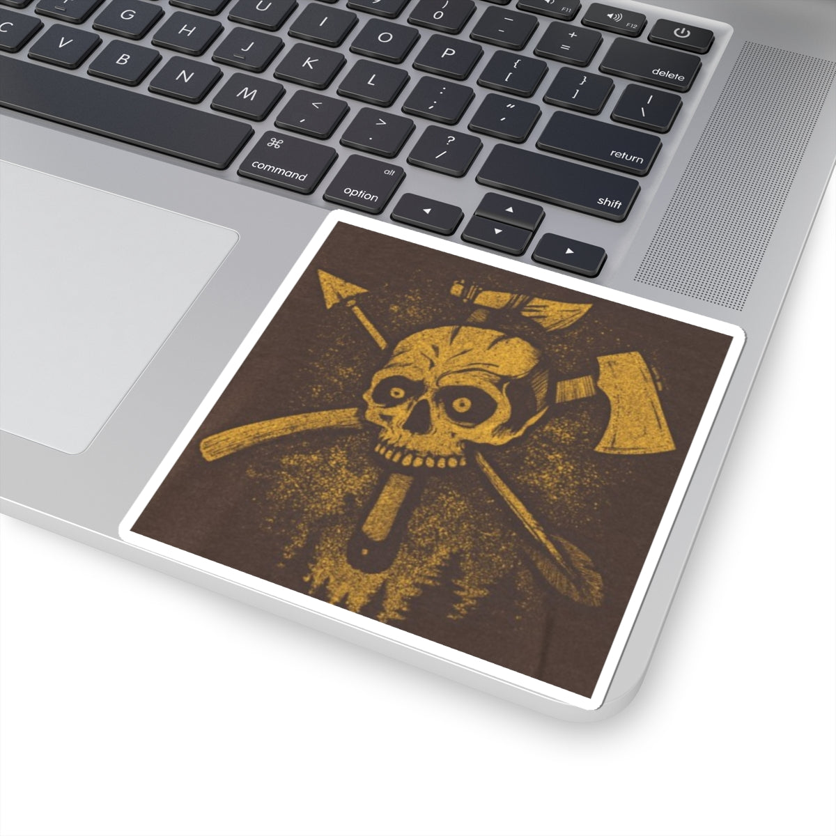 Vintage Skull Axe Kiss-Cut Stickers - Edgy Decor for Laptop & Gear