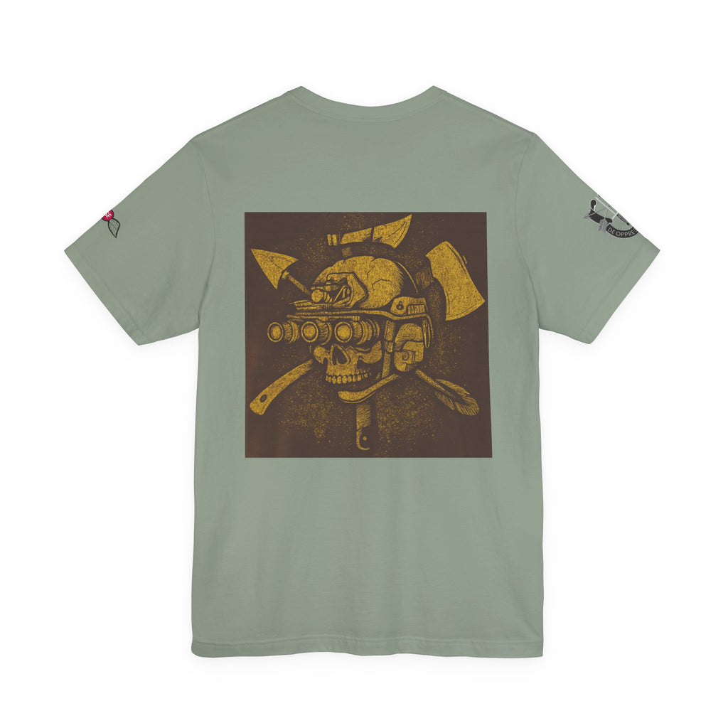 SF and JED Skull & Axes Graphic Tee for Adventure Lovers
